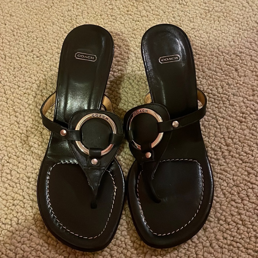 Coach black kitten heels